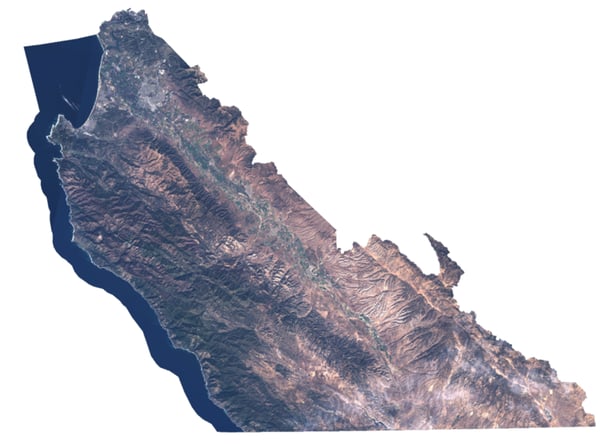 Monterey County, as seen in the Red/Green/Blue bands of the Landsat 8 sensor in late October 2016