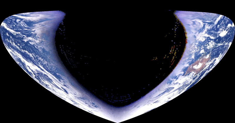 Earth as a spinning top in the Bonne projection