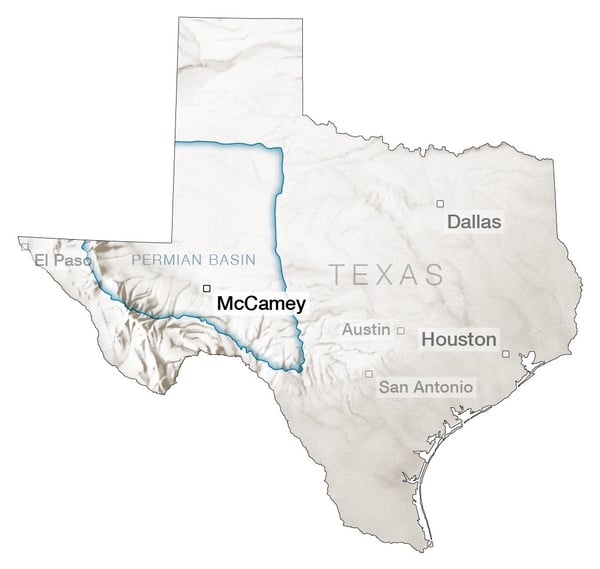 Approximate area of the Permian Basin